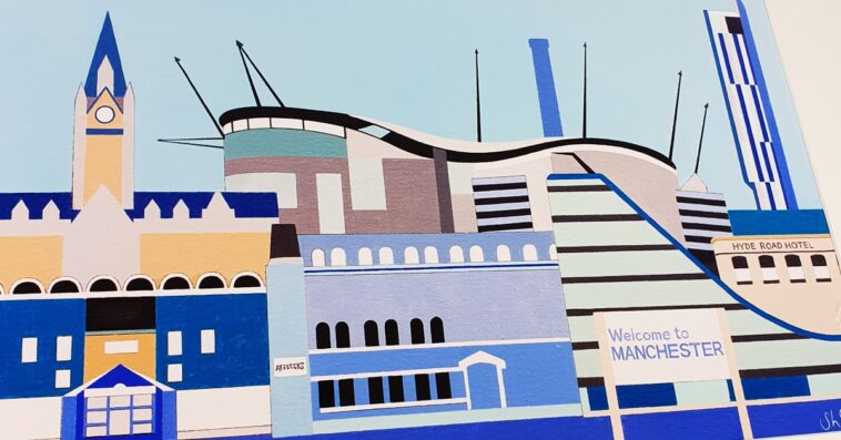 Manchester City skyline @thegingerwig